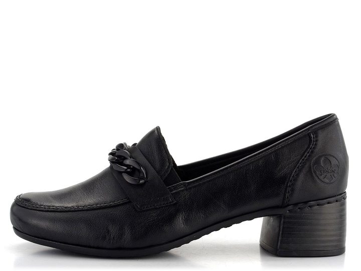 Rieker elegantné poltopánky na podpätku čierne 41660-00