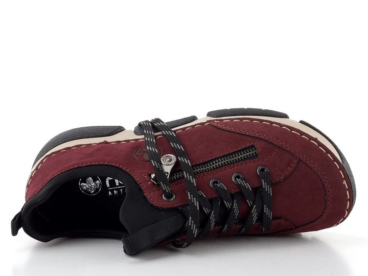 Rieker šněrovací polobotky s pružným lemem červené 45973-36