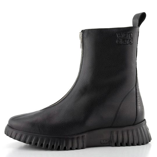 Wonders hladký kožený kotník negro A-4403