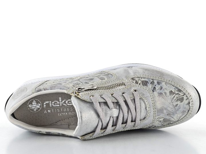 Rieker tenisky so zipsom Ice/Grau-Metallic N1112-80
