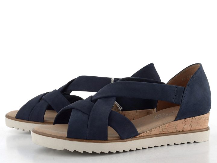 Gabor nubukové sandály na klínu Blue 62.782.36