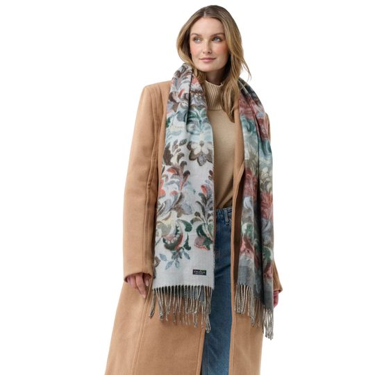 Fraas kašminkový s květinovým vzorem zen blue 620015-501