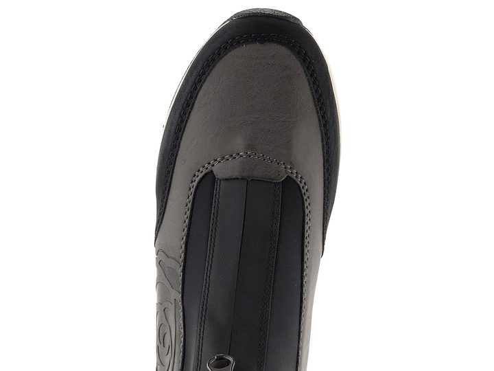 Rieker športovejšia členková obuv s predným zipsom čierna/šedá 58956-00