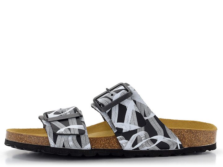 BIO Life pantofle fuzbetové černo-bílé 2011.69/816