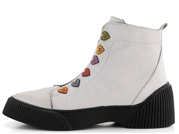 Karyoka dámský kotník s barevnými knoflíky White 3143-500