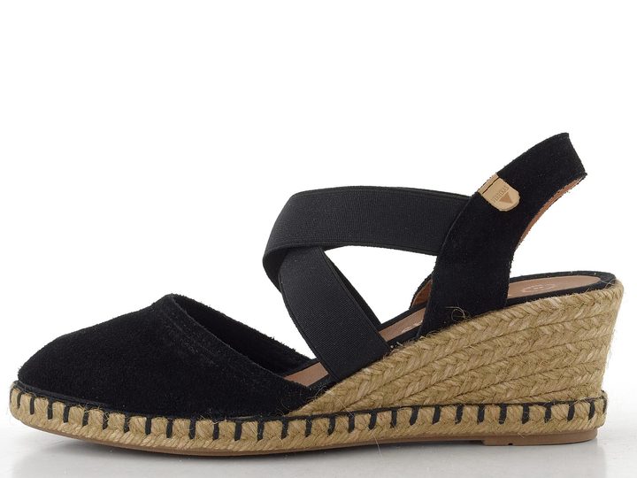 Verbenas sandály s plnou špičkou a klínkem Mila negro 0602050785