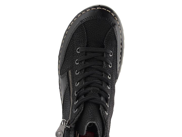 Rieker šněrovací kotník se zipem černý 51517-00