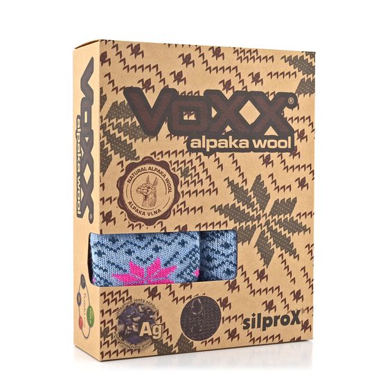 Dárkový box ponožek a palčáků Voxx s alpaka a merino vlnou sv.modrá