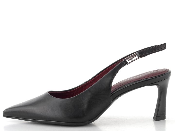 Tamaris lodičky s volnou patou black leather 1-29612-47