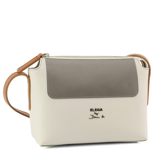 Elega by Dana M. crossbody kabelka bílá/šedá/koňak 69213