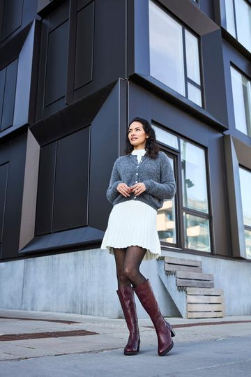 Rieker hladké kozačky vínové 77684-35