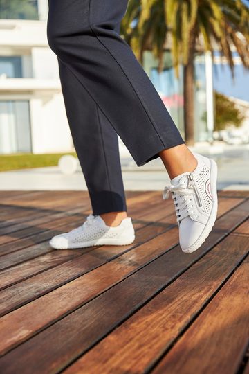 Rieker vzdušné šněrovací polobotky se zipem bílé 52824-80