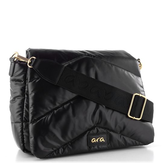 Ara prošívaná kabelka se dvěma popruhy Nele silky schwarz 16-22106-60