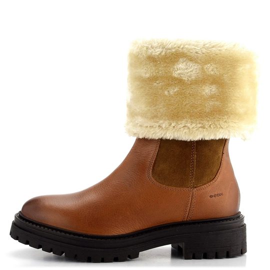 Geox polokozačky s límcem koňakové Iridea D04HRM02246C6001