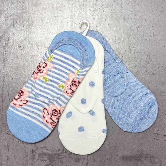Nízke ponožky 3 páry v balení modrá mix
