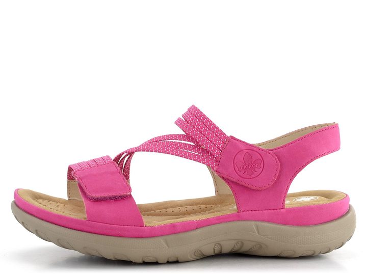 Rieker růžové sandály s gumičkami 64870-31
