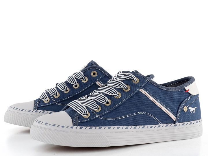 Mustang plátěné tenisky na platformě Jeansblau 1376-303-841