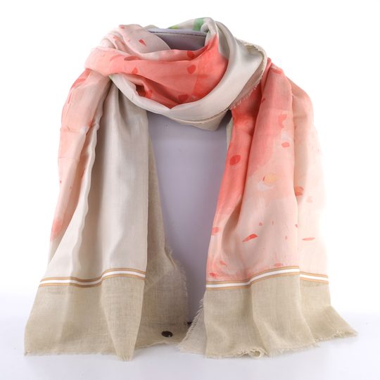 Fraas bavlněný šál s hedvábím a motivem jahod 633030-365