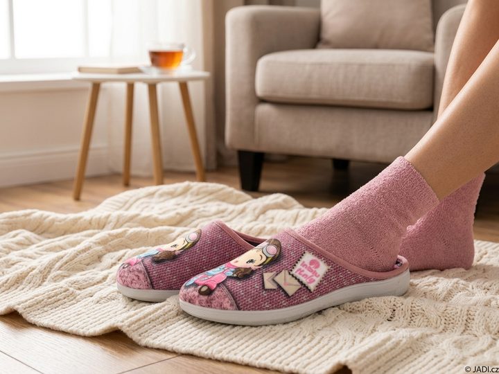 Inblu domáce papuče s plnou špičkou a obrázkom Rosa EC000092