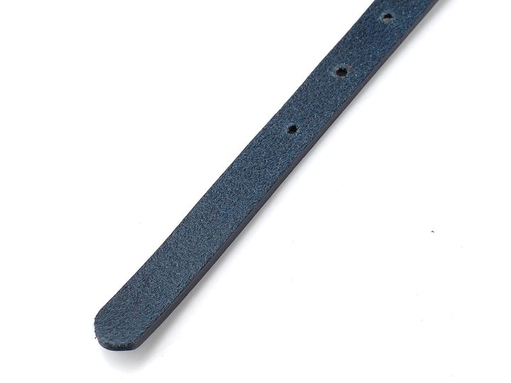 Dámský kožený opasek úzký tmavě modrý 15-1-56