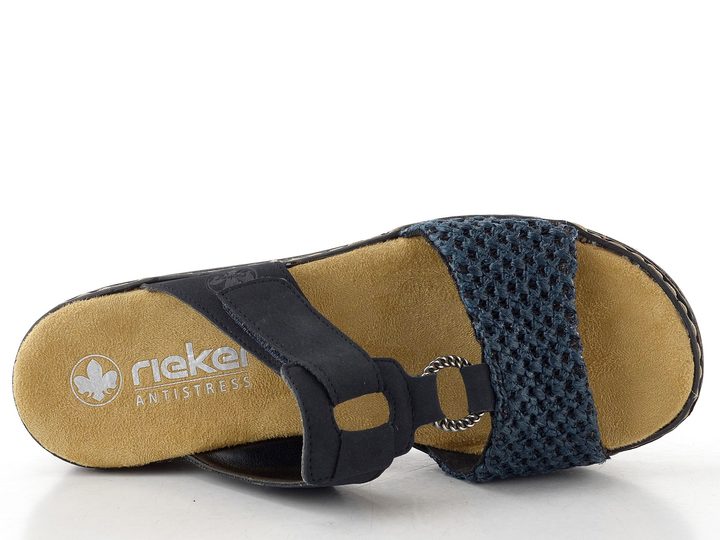 Rieker pantofle na klínu tmavě modré 62943-14
