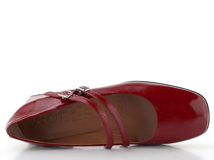 Wonders lodičky se širokým podpatkem a nártovými pásky rubi D-1901