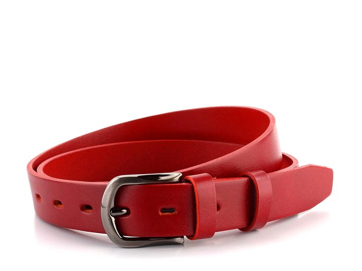 Dámský kožený opasek širší červený 199-93