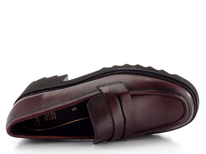 Ara kožené mokasíny na hrubé podešvi Paris-Sport Amarone 12-21502-19