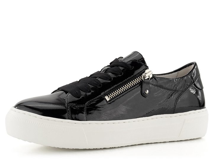 Gabor lakované sneakers na platforme čierne 83.324.97