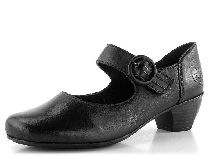 Rieker lodičky s priehlavkovým pásikom čierne 41756-00