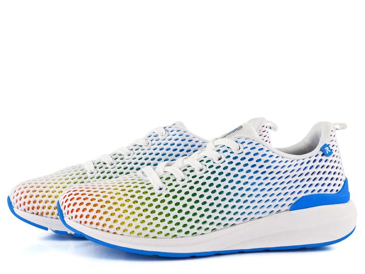 Rieker Revolution tenisky na šněrování bílé/duhové 40101-90