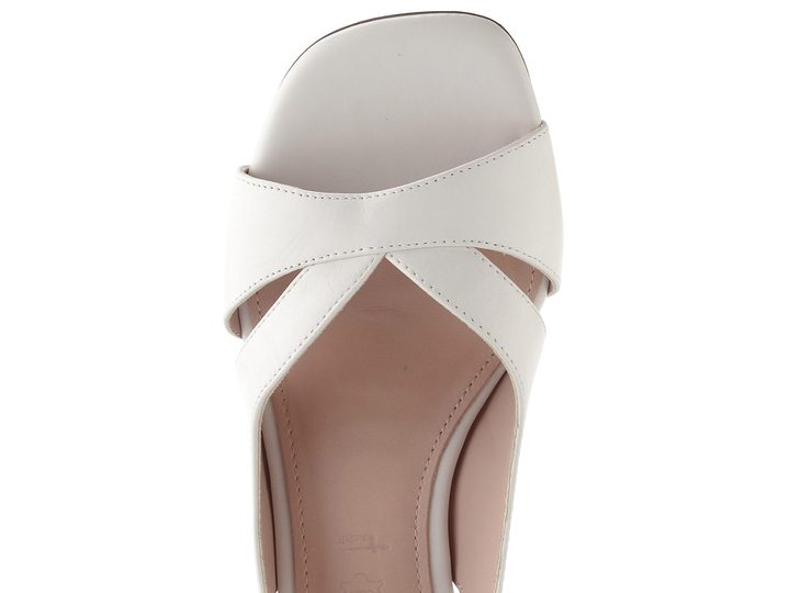 Tamaris sandály na na podpatku white leather 1-28218-46