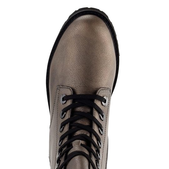 Remonte šněrovací kotník se zipem stříbrný D8671-91