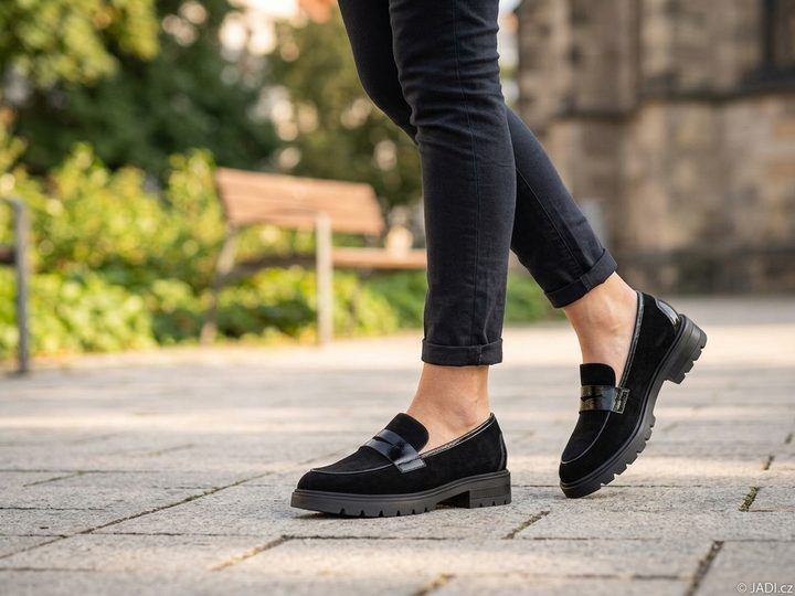 Ara užší semišové mokasíny Cambridge schwarz 12-11229-11