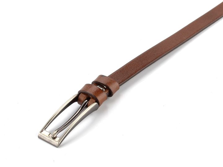 Dámský kožený opasek úzký hnědý 15-1-48