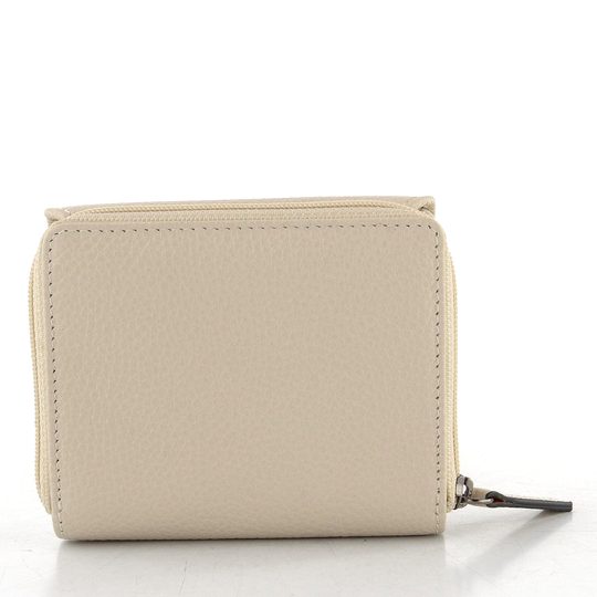 Dámska kožená peňaženka so zipsovým vreckom off white LG003