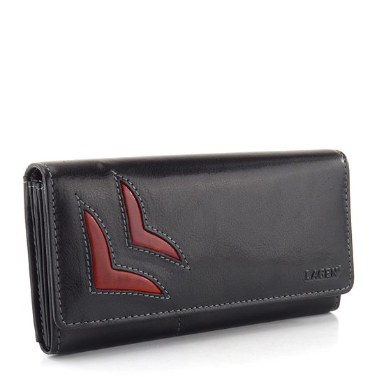 Dámska peňaženka čierna 6011/T-BR Black/Red