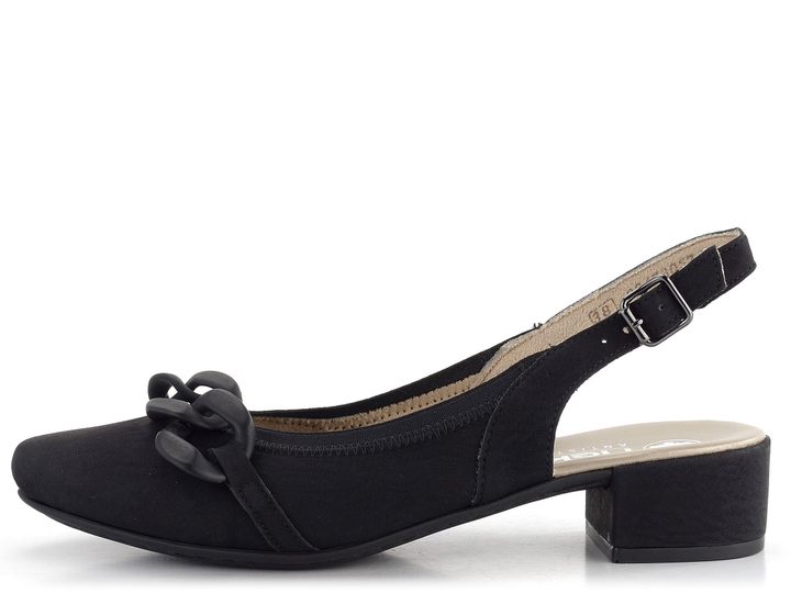 Rieker čierne lodičky s voľnou pätou 47068-00