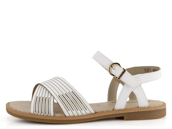 Remonte biele pásikové sandále D3673-80