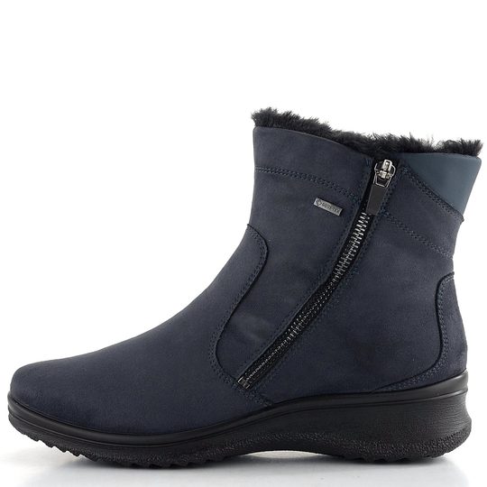 Ara širší kotník se zipem a membránou München Blau/Schwarz 12-48501-62