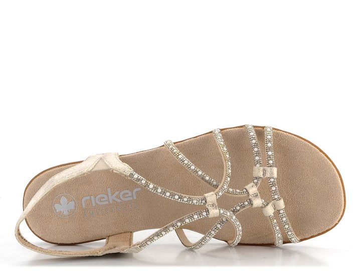 Rieker pásikové sandále Beige-Gold 64270-60