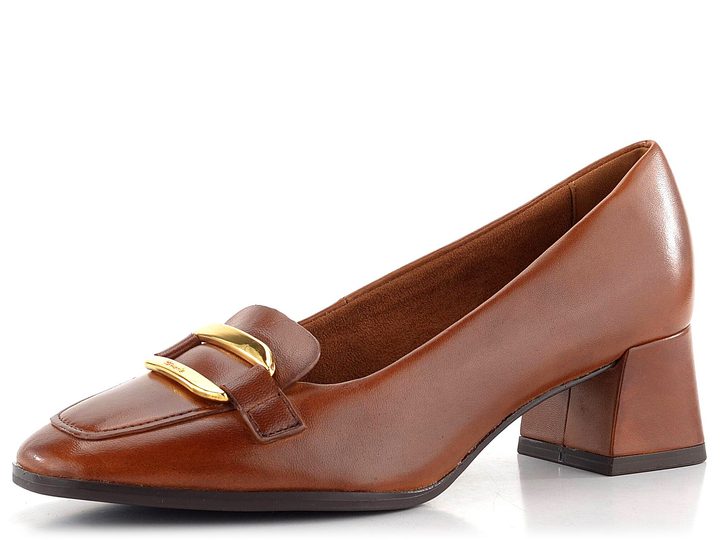 Tamaris lodičky se širokým podpatkem Cognac 1-22300-43