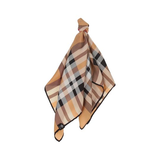 Fraas hedvábný šátek s károvaným vzorem camel 612008-180