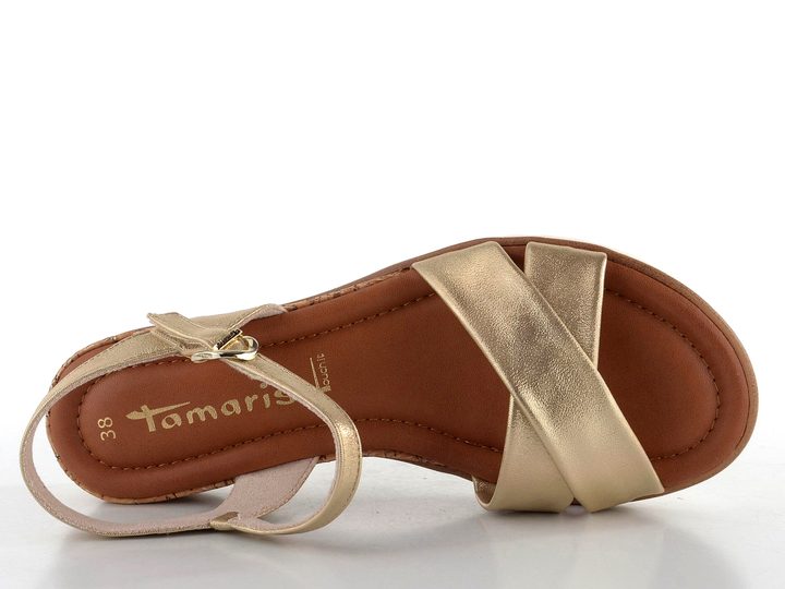 Tamaris sandále na kline Light Gold 1-28106-42