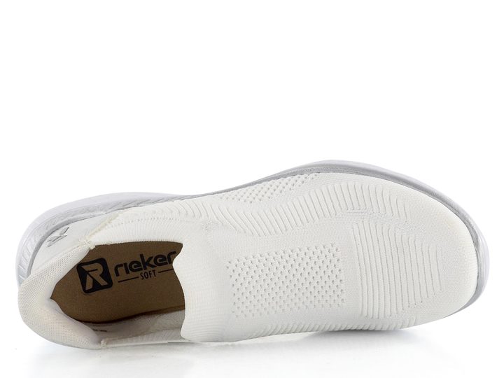 Rieker úpletové nazúvacie tenisky Weiss/Ice M5072-80