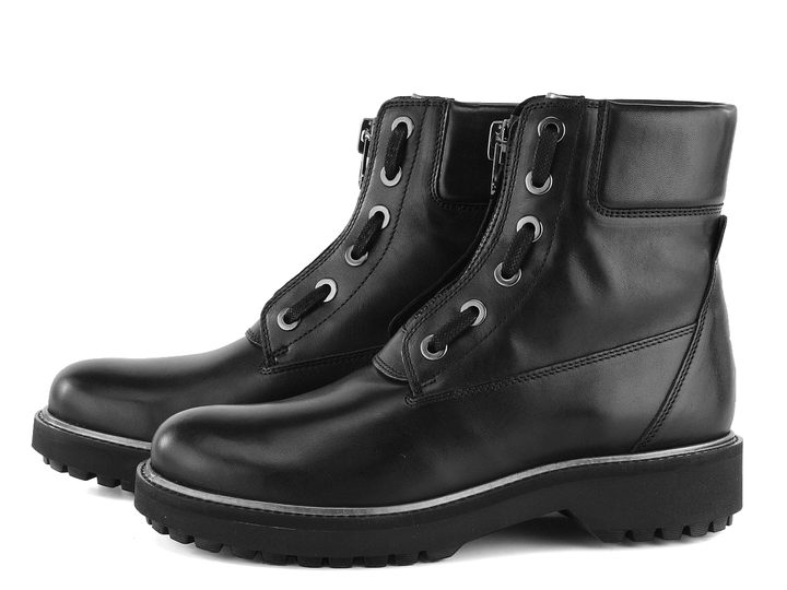 Geox členkové topánky hladké so zipsom čierne D84ACA043BN