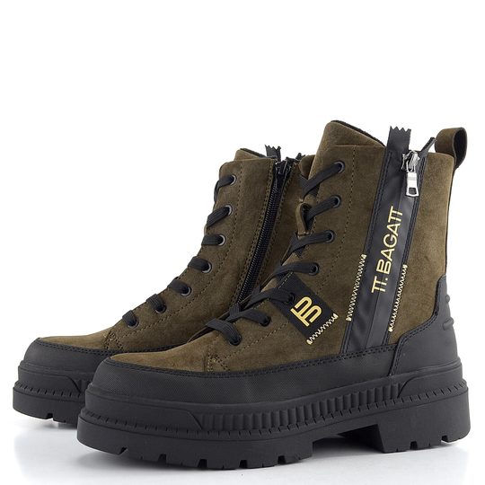 Bagatt zelený šněrovací kotník na hrubé podešvi D31-AOA31-6955