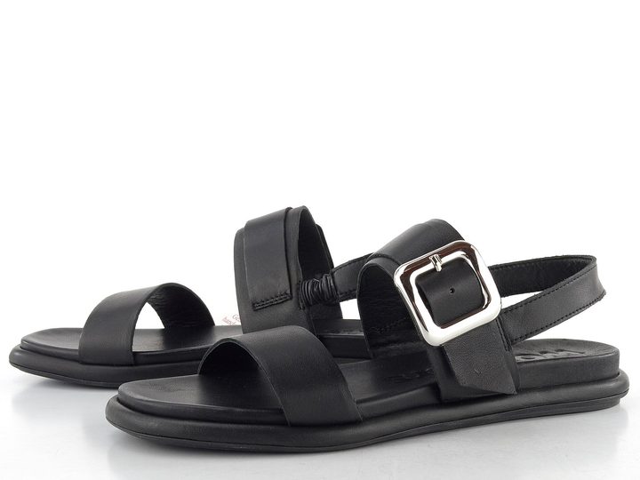 Wonders kožené páskové sandály Negro BT-8903