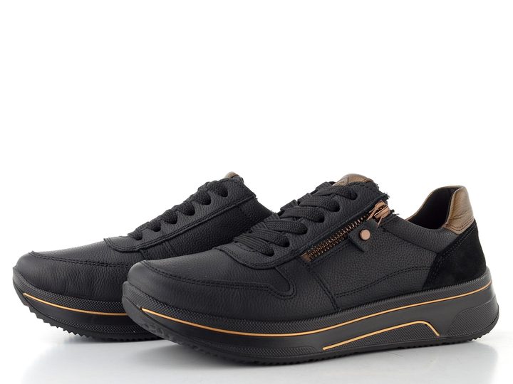 Ara širší tenisky Sapporo Schwarz/Marrone 12-27540-01