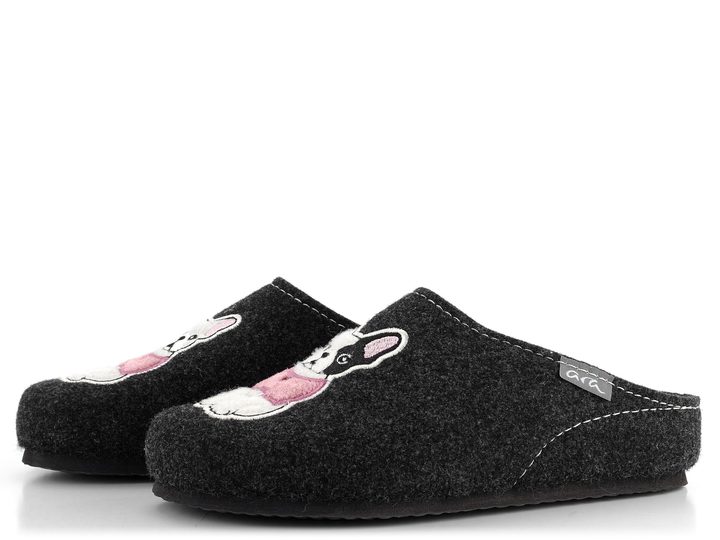Ara domácí pantofle s plnou špičkou a obrázkem Cosy Anthrazit 15-29940-05